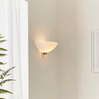 Welles 1-Light Satin Chrome Wall Light with White Glass Shade