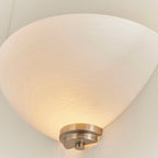 Welles 1-Light Satin Chrome Wall Light with White Glass Shade