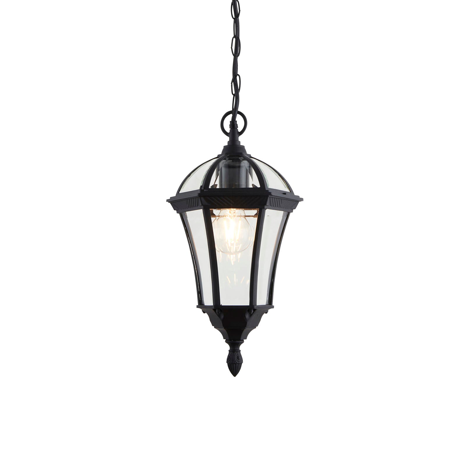 Drayton 1-Light Matt Black Outdoor Hanging Lantern