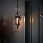 Drayton 1-Light Matt Black Outdoor Hanging Lantern