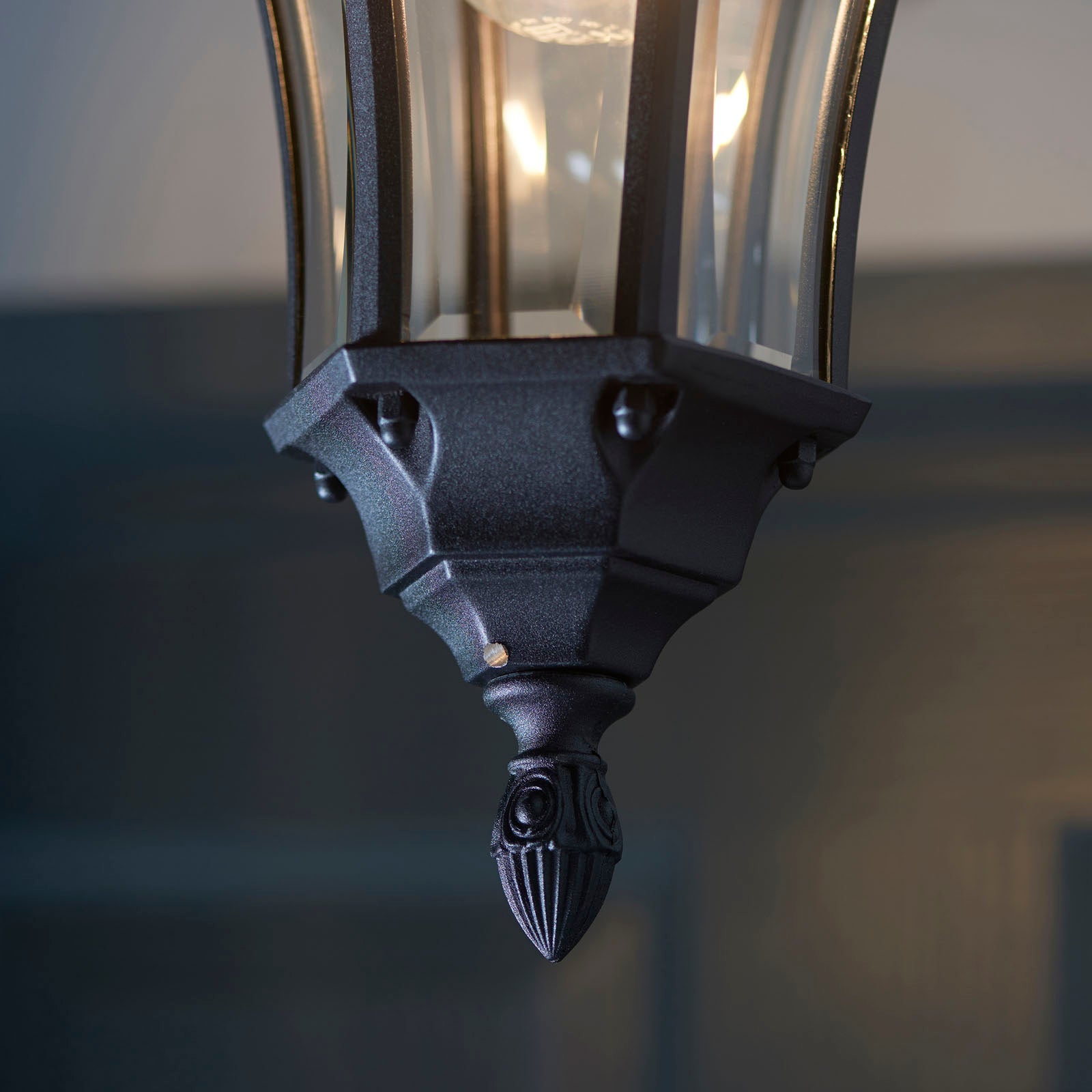 Drayton 1-Light Matt Black Outdoor Hanging Lantern