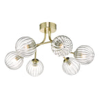 Yiska 6lt Semi Flush Gold & Glass