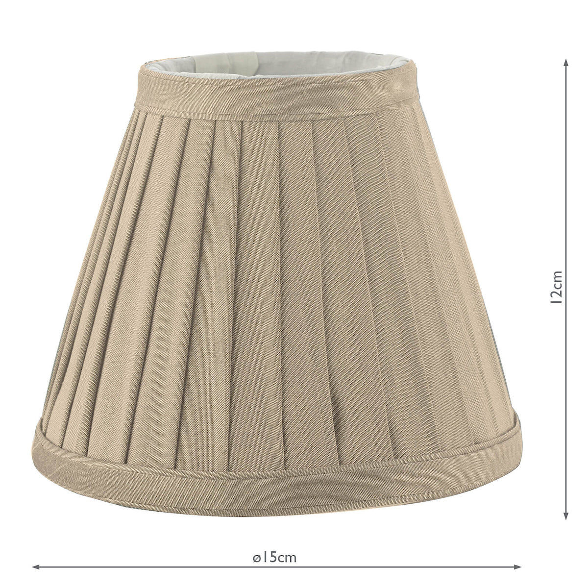 Yovanna Taupe Faux Silk Pleated Shade 15cm