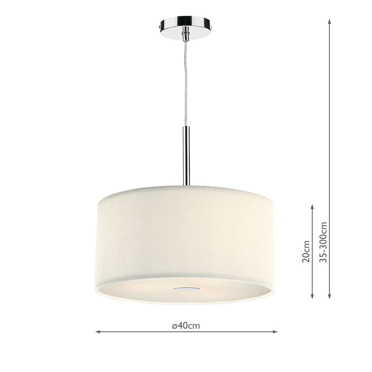 Zaragoza 3 Light Pendant Cream 40cm