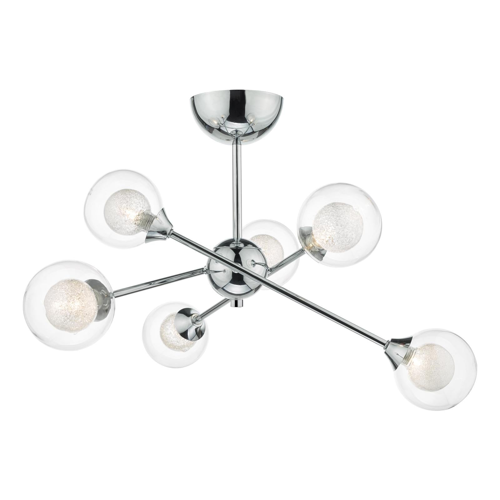 Zeke 6 Light Semi Flush Polished Chrome