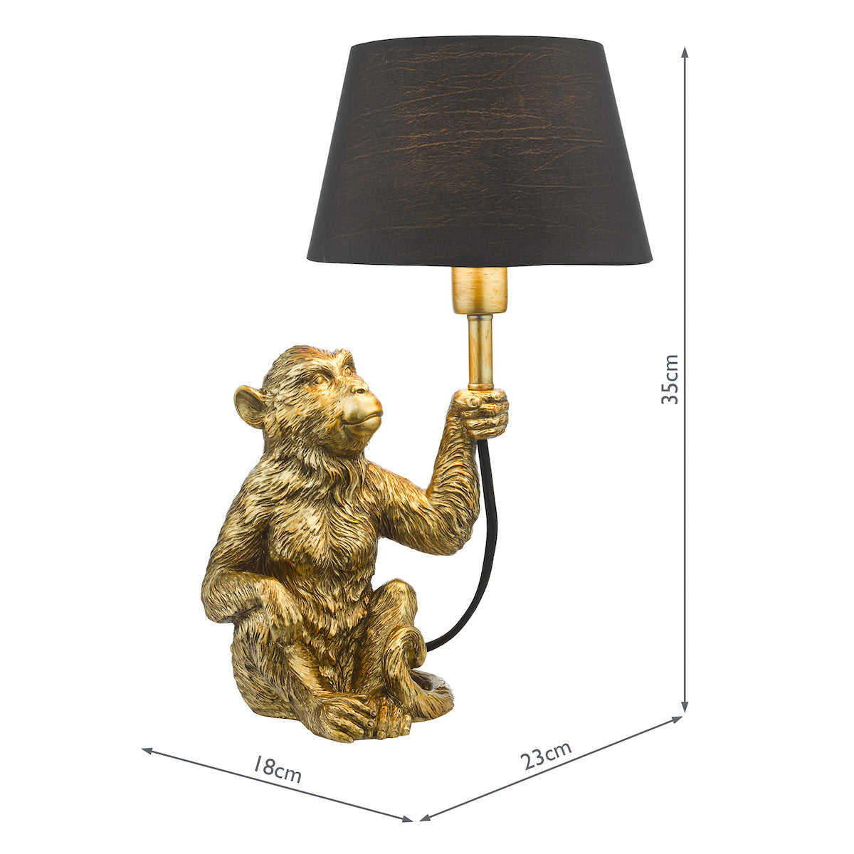 Zira Monkey Floor Lamps Gold With Shade
