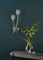 Zonda 2 Light Wall Light Brushed Nickel and Crystal