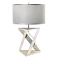 Aegean 1-Light Table Lamp (Polished Nickel & White Marble)