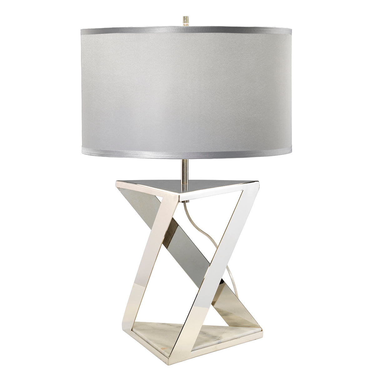 Aegean 1-Light Table Lamp (Polished Nickel & White Marble)