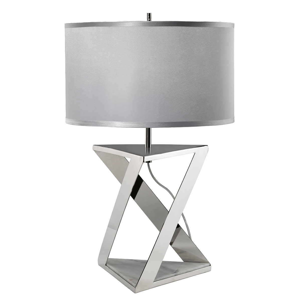 Aegean 1-Light Table Lamp (Polished Nickel & White Marble)