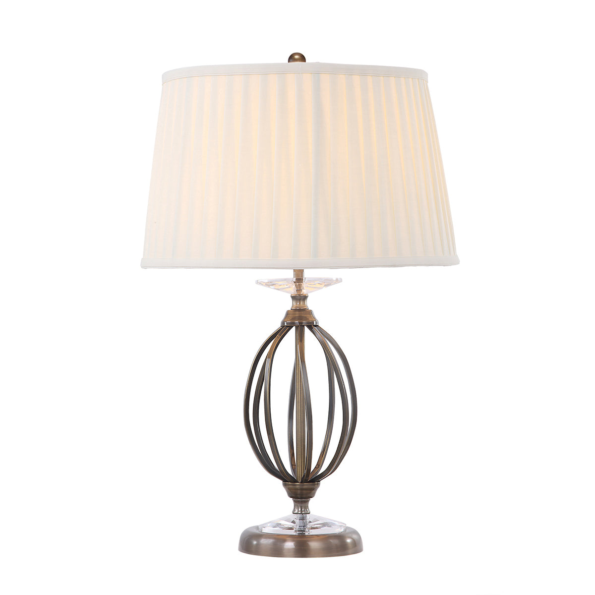 Aegean 1-Light Aged Brass Table Lamp (Cut Glass Droplets)