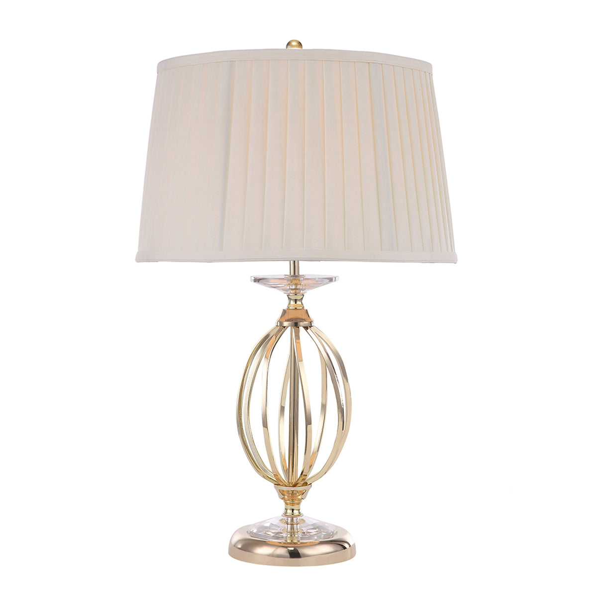 Aegean 1-Light Polished Brass Table Lamp (Cut Glass Droplets)