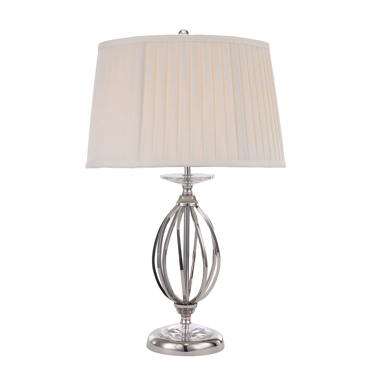 Aegean 1-Light Polished Nickel Table Lamp (Cut Glass Droplets)
