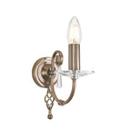 Aegean 1-Light Aged Brass Wall Light (Cut Glass Droplets)