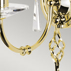 Aegean 1-Light Polished Brass Wall Light (Cut Glass Droplets)