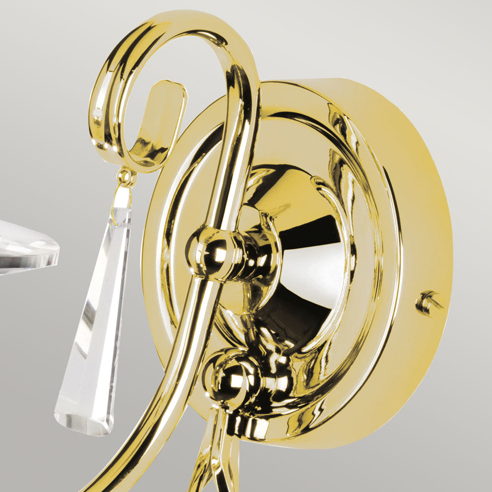 Aegean 1-Light Polished Brass Wall Light (Cut Glass Droplets)