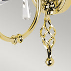 Aegean 1-Light Polished Brass Wall Light (Cut Glass Droplets)