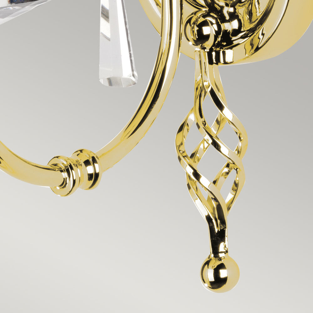 Aegean 1-Light Polished Brass Wall Light (Cut Glass Droplets)