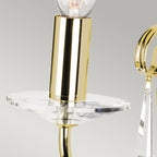 Aegean 1-Light Polished Brass Wall Light (Cut Glass Droplets)