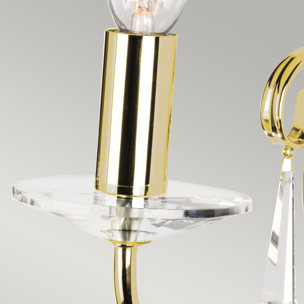 Aegean 1-Light Polished Brass Wall Light (Cut Glass Droplets)