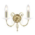 Aegean 2-Light Polished Brass Wall Light (Cut Glass Droplets)