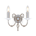 Aegean 2-Light Polished Nickel Wall Light (Cut Glass Droplets)