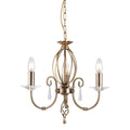 Aegean 3-Light Aged Brass Chandelier (Cut Glass Droplets)