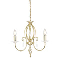 Aegean 3-Light Polished Brass Chandelier (Cut Glass Droplets)