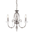 Aegean 3-Light Polished Nickel Chandelier (Cut Glass Droplets)