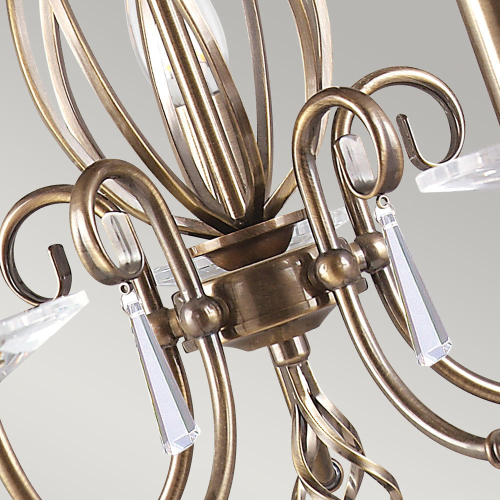 Aegean 5-Light Aged Brass Chandelier (Cut Glass Droplets)