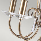 Aegean 5-Light Aged Brass Chandelier (Cut Glass Droplets)