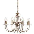 Aegean 8-Light Aged Brass Chandelier (Cut Glass Droplets)