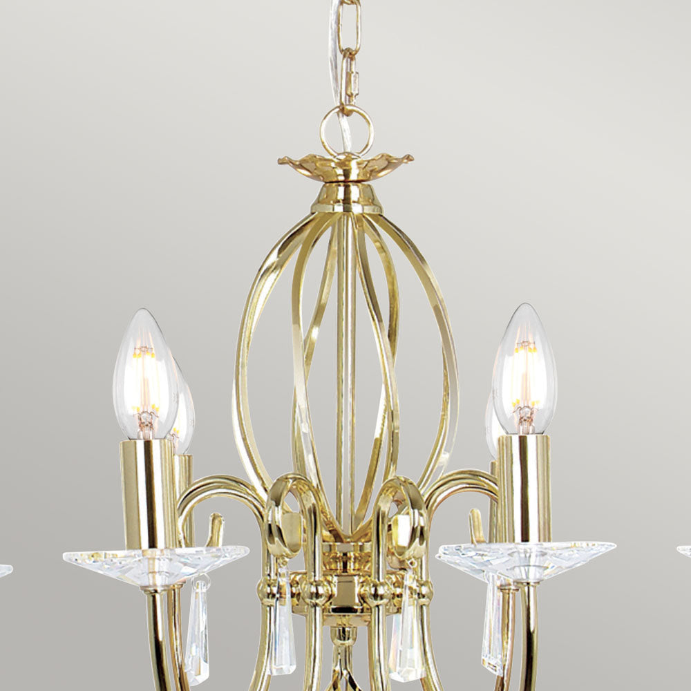 Aegean 8-Light Polished Brass Chandelier (Cut Glass Droplets)