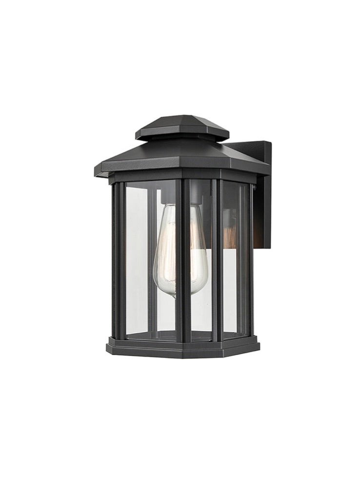 Charcoal outdoor wall lantern light with classic design