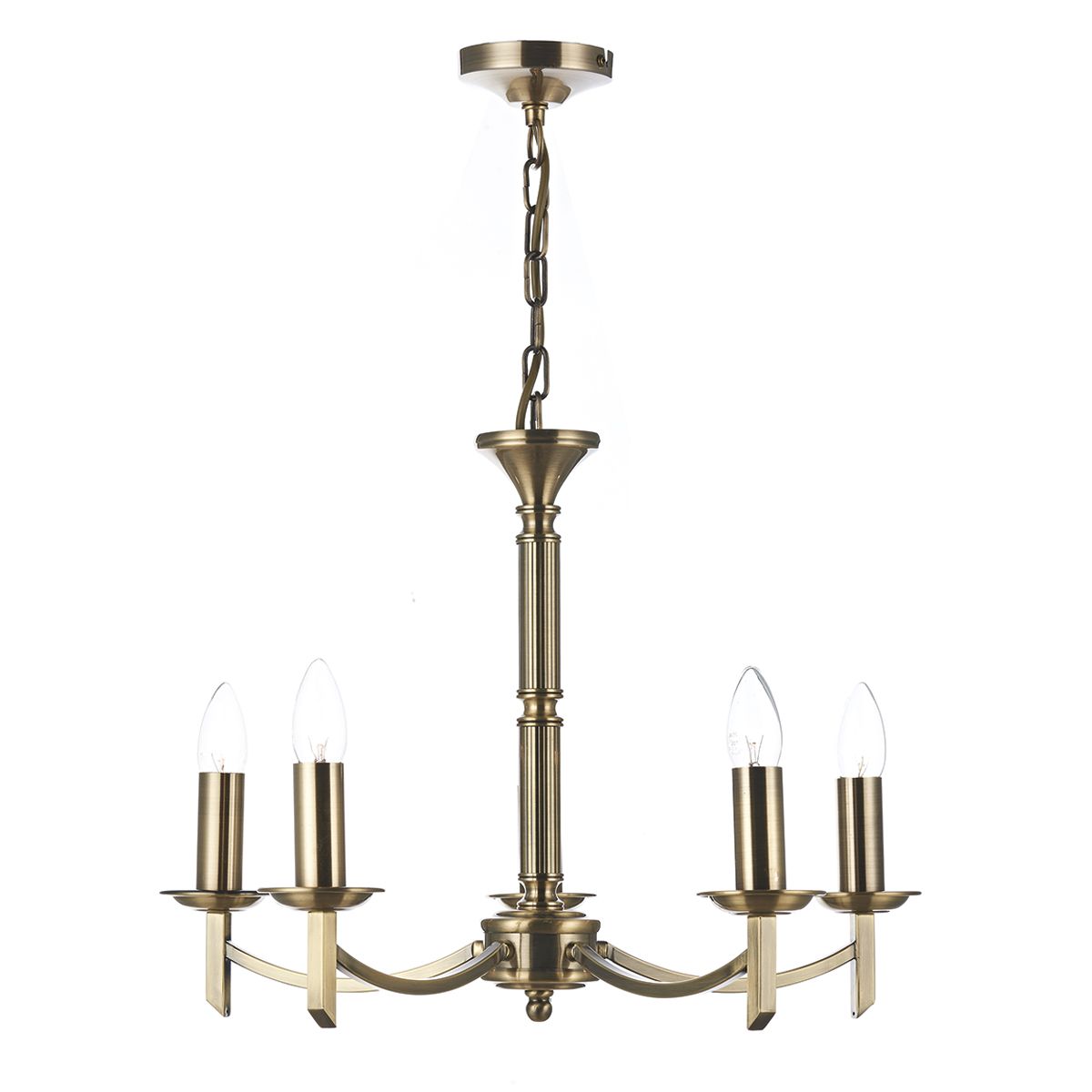 Patrinia 5 Light Dual Mount Pendant Antique Brass