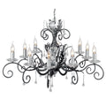 Amarilli 10-Light Black & Silver Chandelier (Hand-Forged)