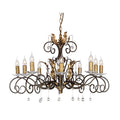 Amarilli 10-Light Bronze & Gold Chandelier (Hand-Forged)