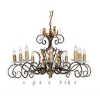 Amarilli 10-Light Bronze & Gold Chandelier (Hand-Forged)