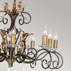 Amarilli 10-Light Bronze & Gold Chandelier (Hand-Forged)
