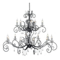 Amarilli 15-Light Black & Silver Chandelier (Hand-Forged)