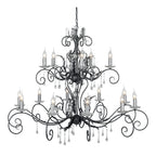 Amarilli 15-Light Black & Silver Chandelier (Hand-Forged)