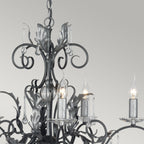 Amarilli 15-Light Black & Silver Chandelier (Hand-Forged)