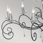 Amarilli 15-Light Black & Silver Chandelier (Hand-Forged)