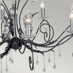 Amarilli 15-Light Black & Silver Chandelier (Hand-Forged)