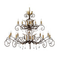 Amarilli 15-Light Bronze Chandelier (Hand-Forged)