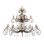Amarilli 15-Light Bronze Chandelier (Hand-Forged)