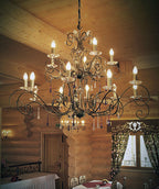 Amarilli 15-Light Bronze Chandelier (Hand-Forged)