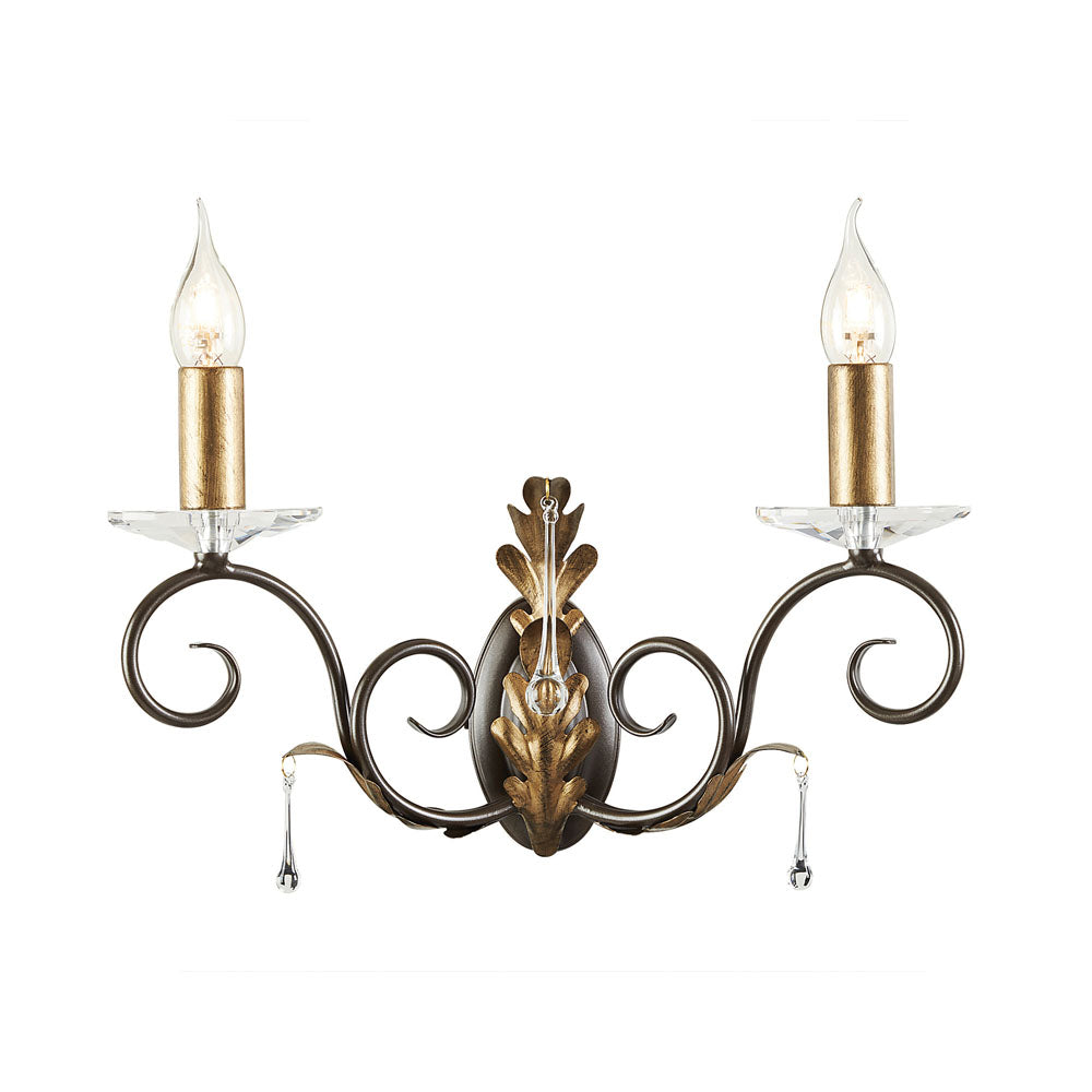 Amarilli 2-Light Bronze & Gold Wall Light (Hand-Forged)