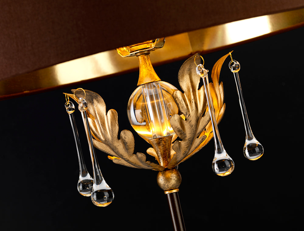 Amarilli 1-Light Bronze & Gold Table Lamp (Hand-Forged)