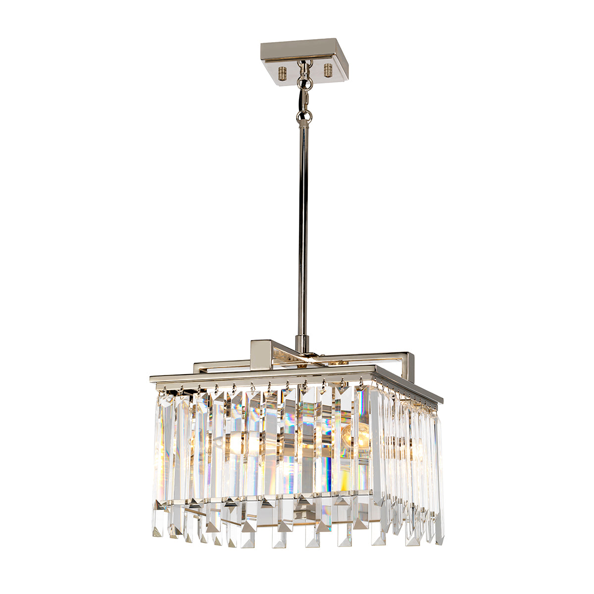 Aries 4-Light Small Polished Nickel Chandelier with Crystals (Playful Lighting)